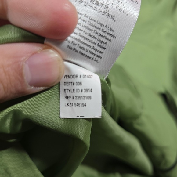 Eddie Bauer Jacket Womens XL Green Hooded Nylon Zip Pockets Outdoor Rain Coat - Picture 5 of 12